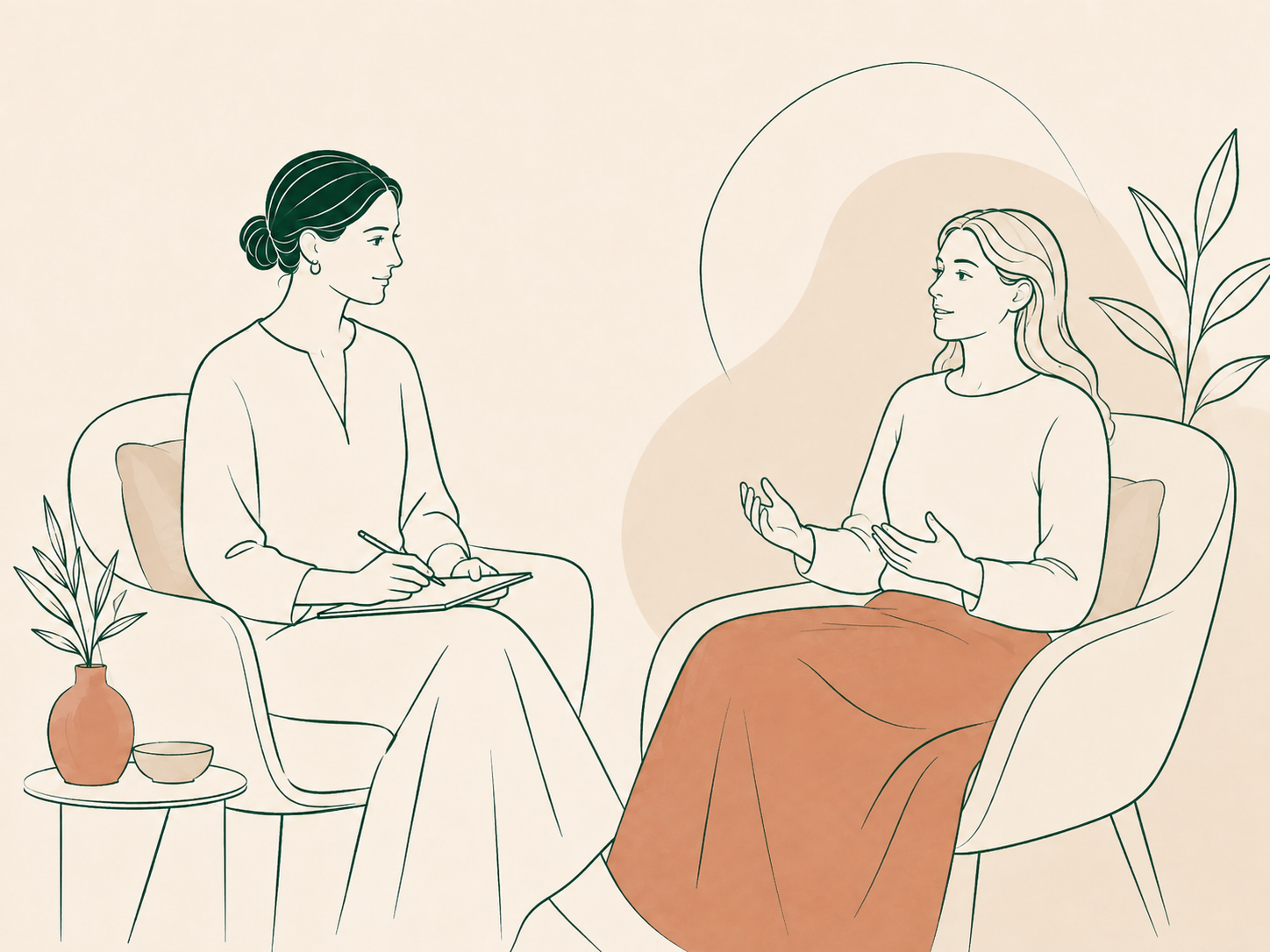 Client sitting upright and feeling grounded after hypnotherapy